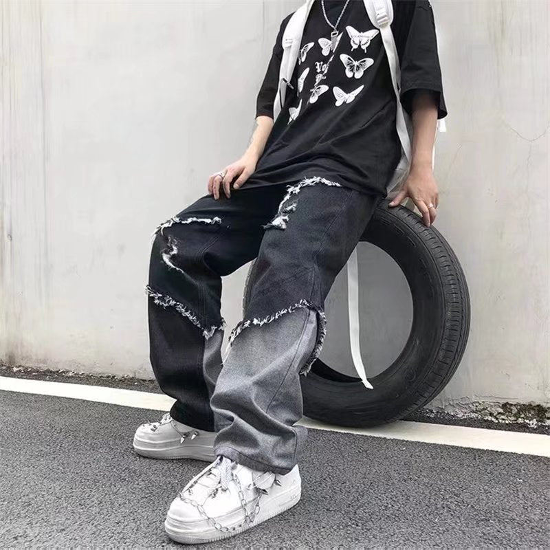 DRIPORA® Baggy Scratched Pants
