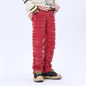 DRIPORA® Ripped Tassel Baggy Jeans