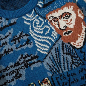 DRIPORA® Van Gogh Graffiti Print Sweater