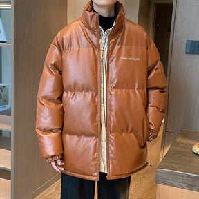 DRIPORA® Loose Cotton & Leather Padded Jacket
