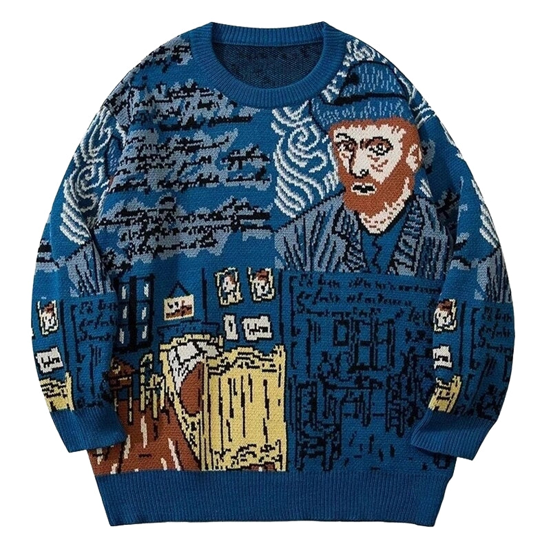 DRIPORA® Van Gogh Graffiti Print Sweater