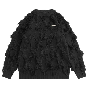 DRIPORA® Distressed Tassel Sweater
